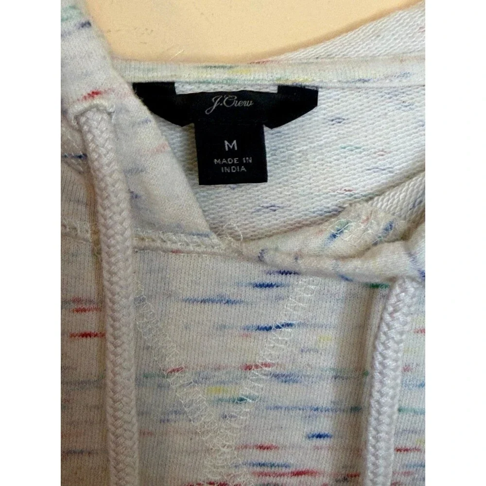 J. Crew Pullover Hoodie Womens size Medium White confetti Heathering